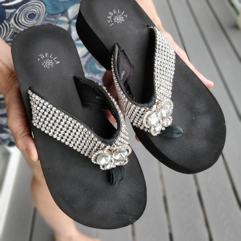 ISABELLA Rhinestone Embellished Sandals GUC